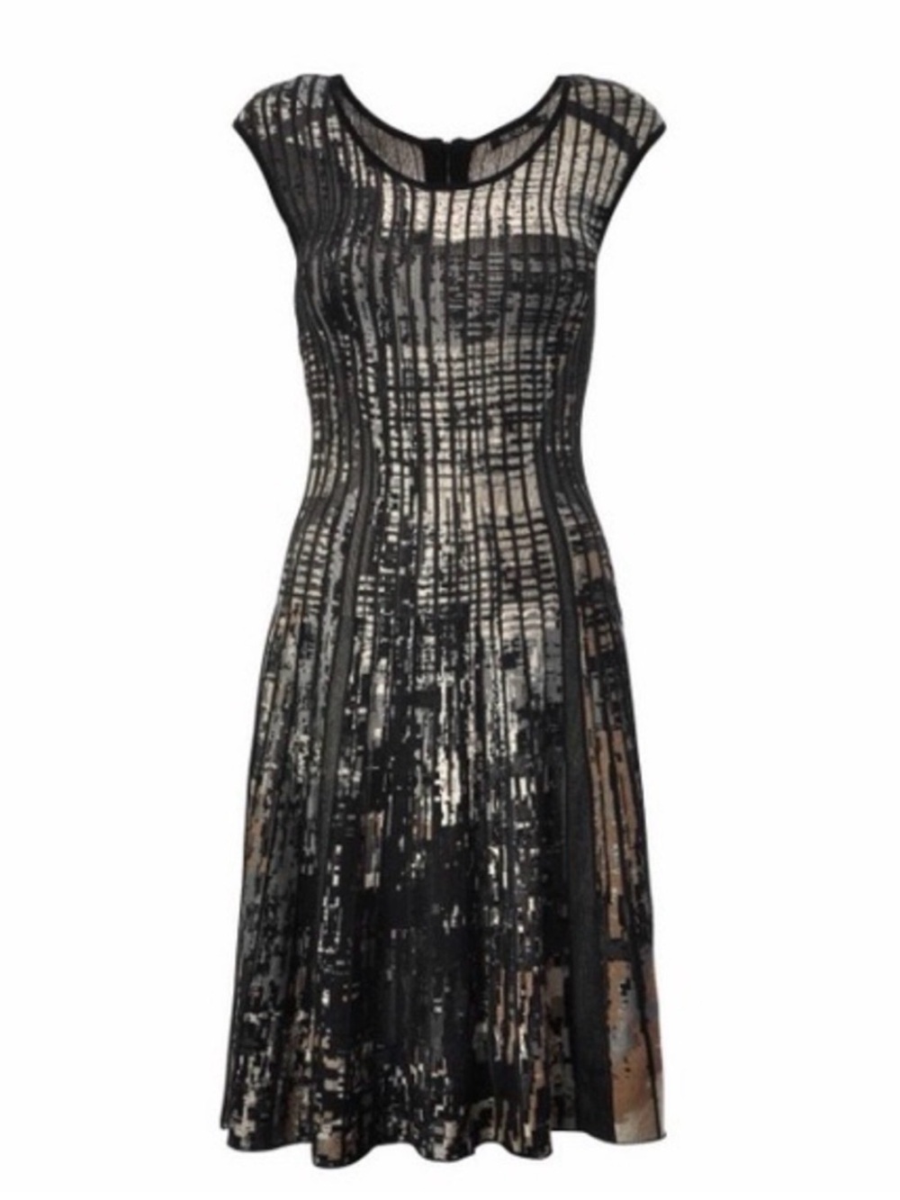 NIC+ZOE Black, Brown and Nude Patterned Dress